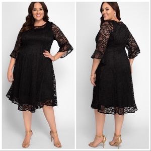 Kiyonna Livi Lace Black Cocktail Dress